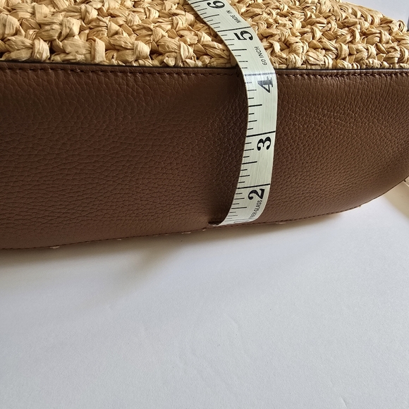 Strathberry Floral Raffia Basket Tote Straw Tan - Picture 13 of 15